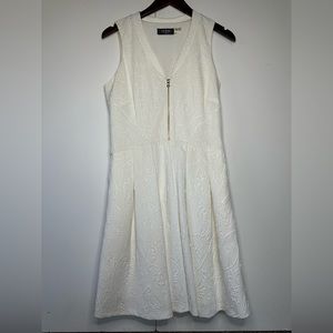 Guess White Embossed Print Dress